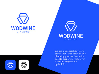 Wodwine diamond logo design. Minimalist logo design. alcohol beer bubbly diamond drink graphic design hard drink illustration jewelry logo design minimalist wine wodwine