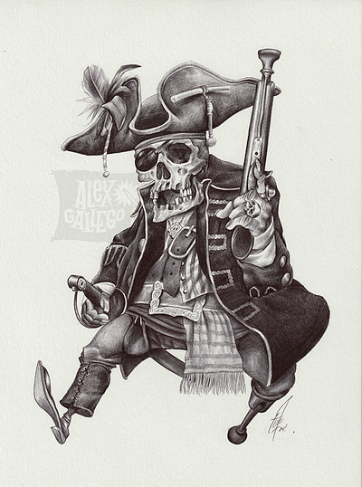 Cursed Pirate (ballpoint pen) book children cover editorial fantasy hand drawn historical illustration kids pirate publishing young young adult