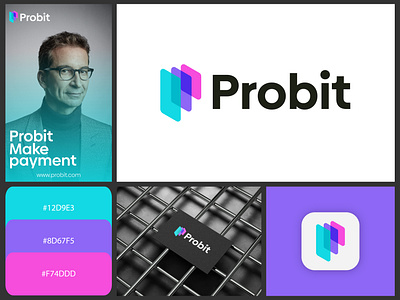 Probit Logo Design best logo brand identity branding business logo cash digital ecommerce fintech icon logo logo design modern logo money p logo pay logo payment gateway logo payment logo symbol technology transfer