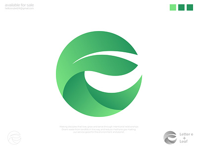 Leaf + letter e - icon Nature Logo Design identity (unused) app icon brand identity branding business company logo creative e logo eco green logo icon leaf letter e logo logo design logo designer minimalist logo modern logo nature logo organic logo plant logo tree