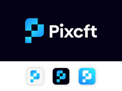 Pixcft - Tech logo, Logo Design, Branding app icon brand identity branding digital icon it logo logo logo design logo designer logotype minimalist modern logo p logo software logo symbol tech tech company technology typography web