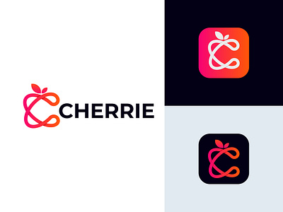 CHERRIE - Logo Design brand identity branding cherry creative logo food logo fruit fruit illustration fruits graphic design icon juice logo letter c logo logo design modern logo orange logo plant restaurant logo symbol typography