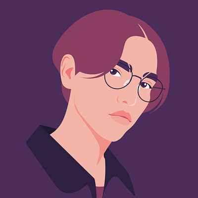 The face of a young arrogant Asian man with eyeglasses asian man dark mood face fashion model fashion portrait flat guy illustration man portrait student vector illustration