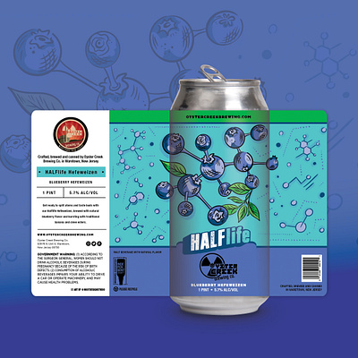 Blueberry Beer Label Design beer beer label beer packaging blue blueberry branding brewery can design hand drawn illustration illustrator label label art molecule original art packaging packaging art packaging design unique