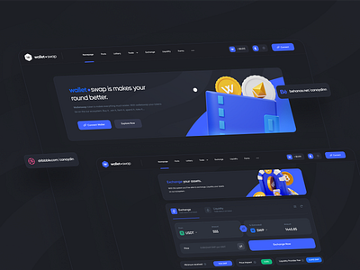 Walletswap Crypto Staking Dark UI Design crypto ui design dark crypto design dark crypto ui design dark theme dark ui landing page saas saas landing page saas ui design ui design uidesign