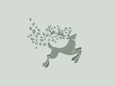 Running Deer animal beautiful brand branding brave character deer design leaf logo logotype modern run sale tree unused wild