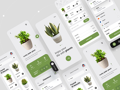 Plant App Design app design designer e commerce ecommerce green ios mobile mobile ui plant app plant app design plant shop plant store plants product shop tree plant ui ux