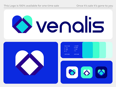 Modern v letter logo for Venalis, Blockchain, Futuristic blockchain brand brand design branding ecommerce finance logo inspiration icon letter mark logo logo creator logo design logodesign modern futuristic logo safe security solve tech logo branding v letter logo v logo visual identity