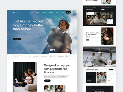 Finance Landing Page app clean composition design fireart image ui ux