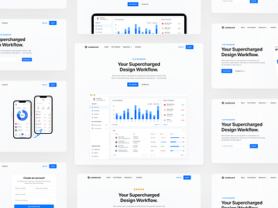 Headers & Heroes - Lookscout Design System design design system figma landing page layout lookscout modern saas ui webpage website