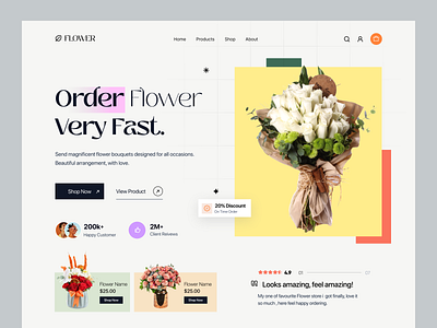 Flower Shop Website Design banner design ecommerce ecommerce website flower shop flower shop design flowershop home page landing page landingpae shop store ui ux visual design web design website design