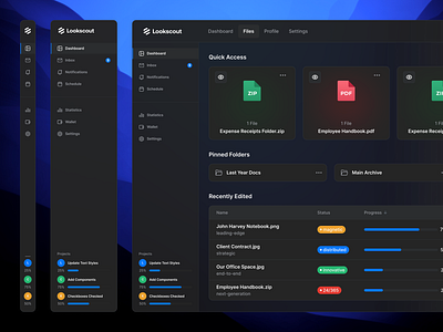 Files & Storage - Lookscout Design System application clean design layout lookscout saas ui user interface ux web app webpage