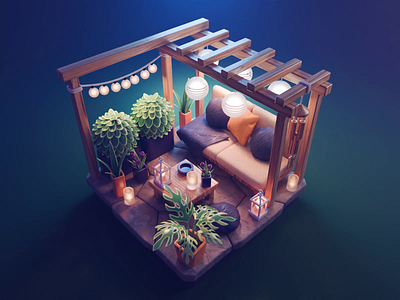 Summer Diorama Tutorial 3d blender diorama illustration isometric process render summer tutorial